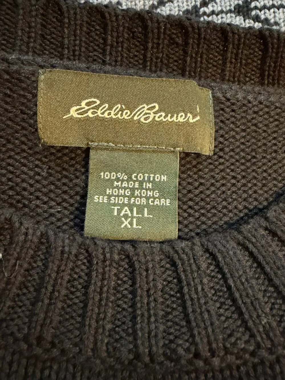 Vintage 90s Eddie Bauer Big & Tall Sweater 100% Cotton 🧶